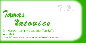 tamas matovics business card